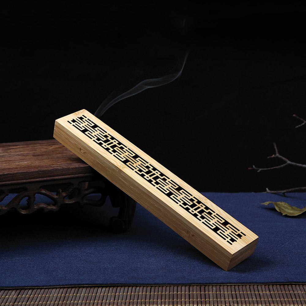 Aromatherapy Desktop Ornament Hollow carved Incense Holder Censer Ash Catcher Bamboo Incense Box