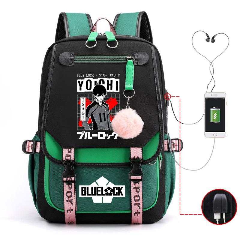 Blue Prison Anime School Bag College Wind Large Capacity Middle School Student Usb Backpack