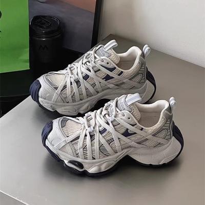 Женские кроссовки на толстой подошве, приливные, весенне-летние, универсальные, сетчатые, дышащие, для маленького увеличения роста, повседневные, спортивные