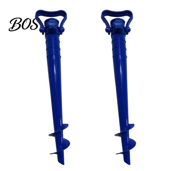 Beach Umbrella Base 2Pcs Sun with Ground Stake, Screw-in Heavy Duty Stake Holder, Windproof Spiral Stand for Outdoor Yard Garden Patio