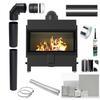 Fireplace KRATKI LUCY 16 kW Ø200 BLACK Built-in Set with Closing