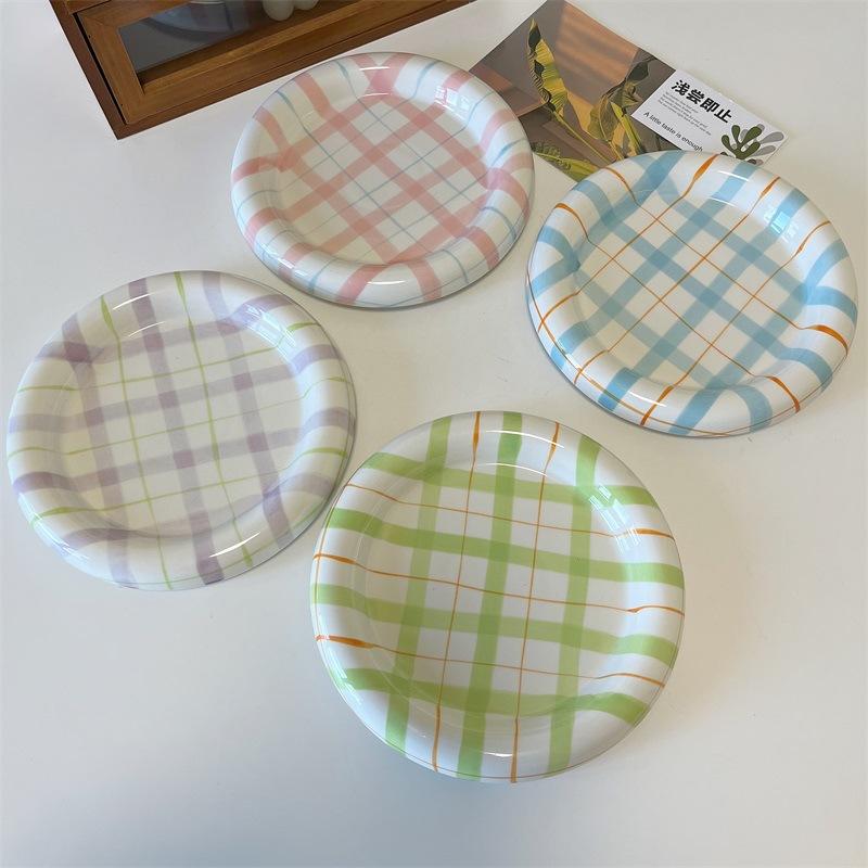 Cute Korean Ceramic Plate Unique Plate For Cake Food Dinner Breakfast Dessert Salad Decorative Dish Table Decorations