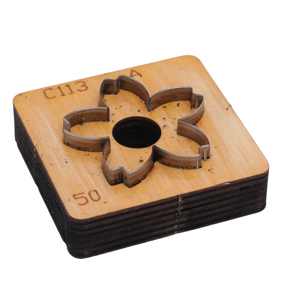 Leather Cutting Mold with   Wood Base Flower Shape Punching Die for Making Keychain Bag Decorations
