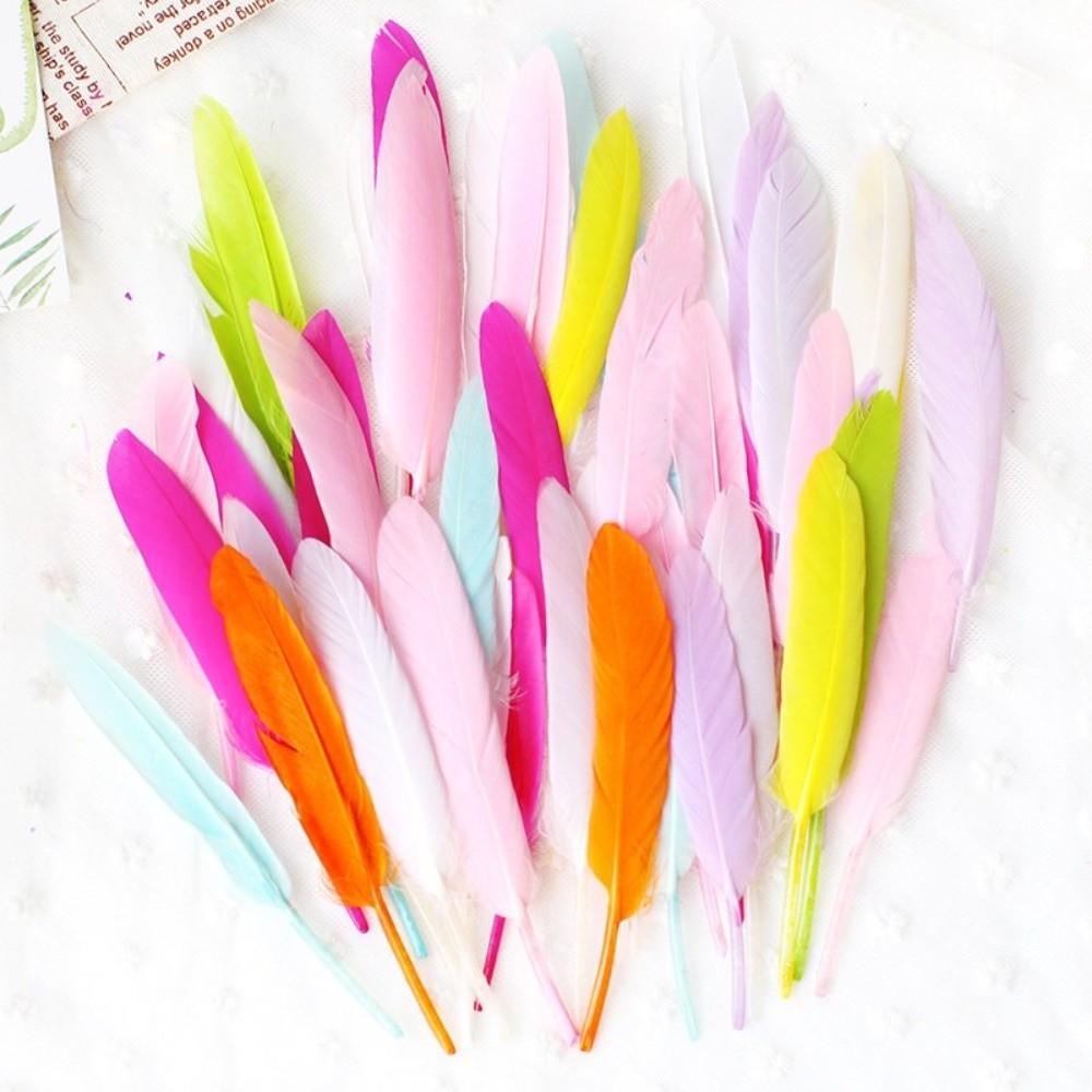 50PCS Colorful Natural Goose Feathers Natural Feather Colored Feathers DIY Home Crafts