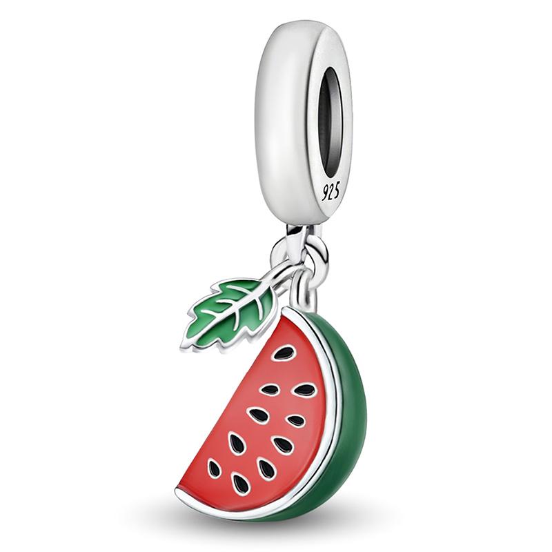 Медно-оранжевый арбуз фруктовая серия шармы бусины подходят для изготовления браслетов и ожерелий своими руками подарок высококачественной ювелирной бижутерии