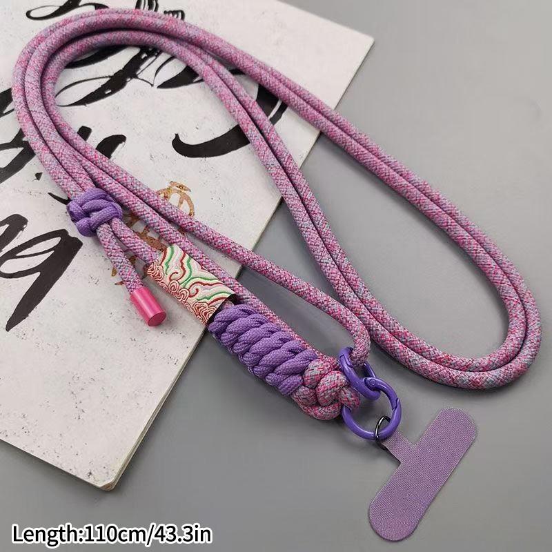 Woven Phone Lanyard Outdoor Mountaineering Mobile Phone Hanging Strap Anti Loss Lanyards Neck Strap for Girl Keychain Chain Rope