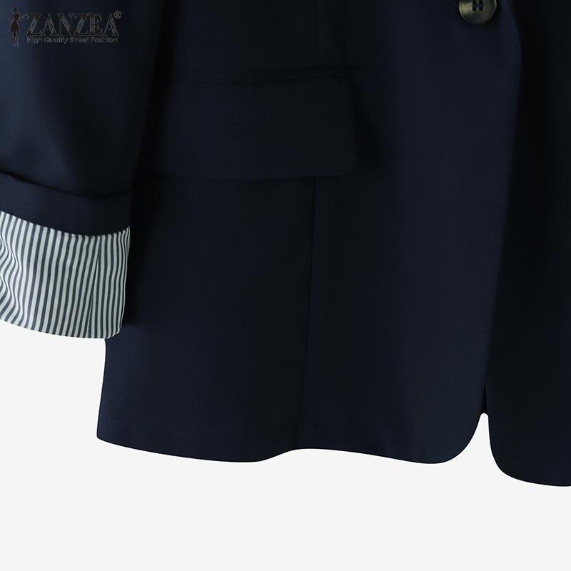 ZANZEA Женский модный пиджак с воротником и длинным рукавом в полоску