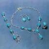 Copper Blue Turquoise Gemstone 925 Sterling Silver Gift Jewelry Set