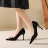 Мода Весна Осень 2025 Большой размер Высокие каблуки Женские Туфли-лодочки на шпильке