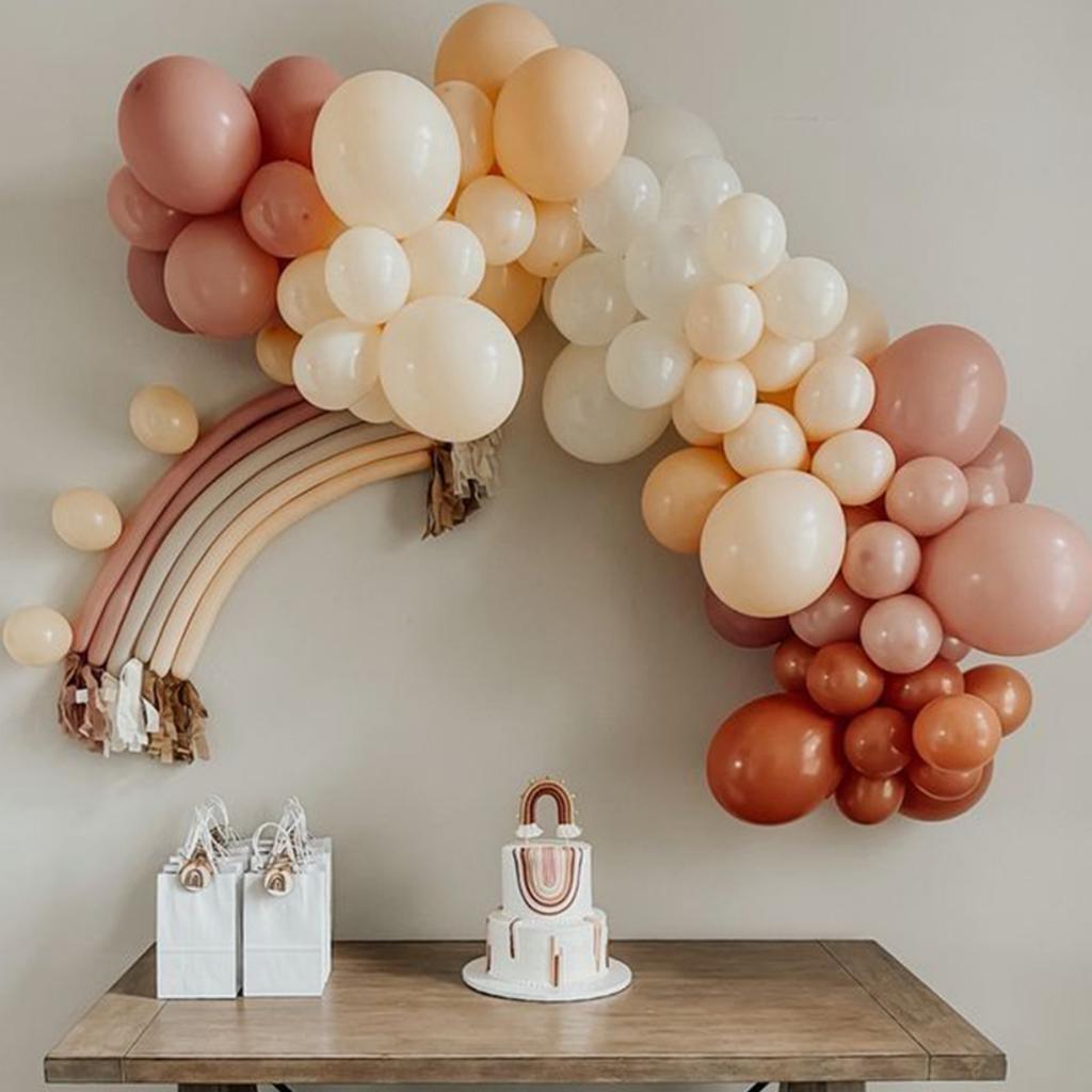 Воздушные шары с днем рождения, кремовые, телесные воздушные шары, набор, Радужный декор для дня рождения, детский душ, Globos
