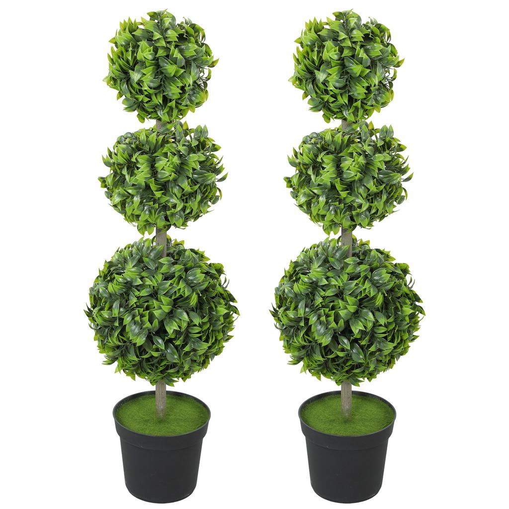 Potted Artificial Plants, Plastic Leaves, Flocked Soil, Green