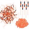 100Pcs Fishing Bobber Float Stops With Plastic Beads Slip Bobber Stop String Knots Fishing Tackle Accessories