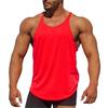 Men Solid Color Sport Vest O-Neck Sleeveless Racerback Design Bodybuilding Fitness Vest Spaghetti Straps Tops