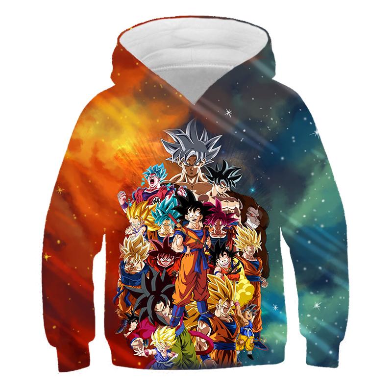 2025 Kids Japanese Anime Super Dragon Ball Pullover Super Goku 3D Print Boy Streetwear Fashion Jumper Casual Dragon Ball Cool Hoodie