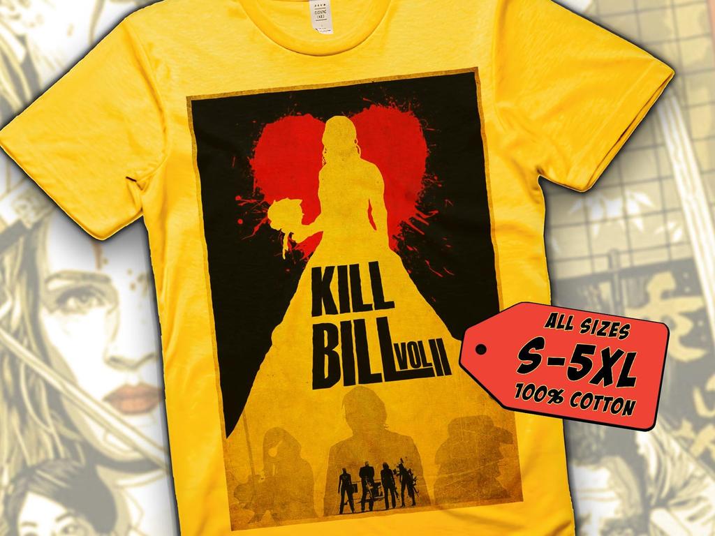 Kill Bill V14 T-Shirt Vintage YELLOW T-Shirt DTG Digital Print Sizes S M L XL 2XL 3XL 4XL 5XL