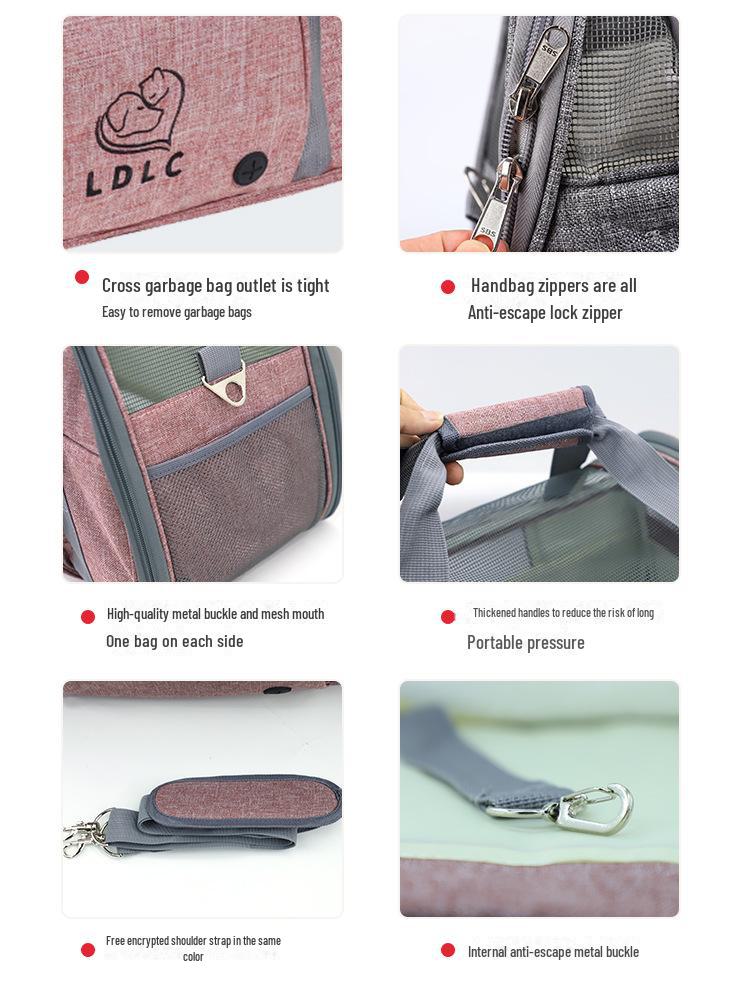 Qisheng LDLC Большая вместительная дышащая складная сумка для путешествий для домашних животных на одно плечо