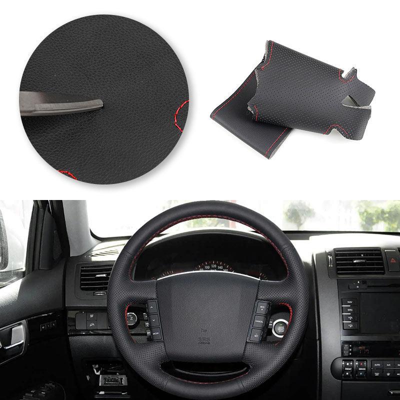 For Kia Carens 2004 2005 2006 Borrego 2007-2016 Car-styling Steering Wheel Hand-stitched Microfiber Leather Cover Trim Interior