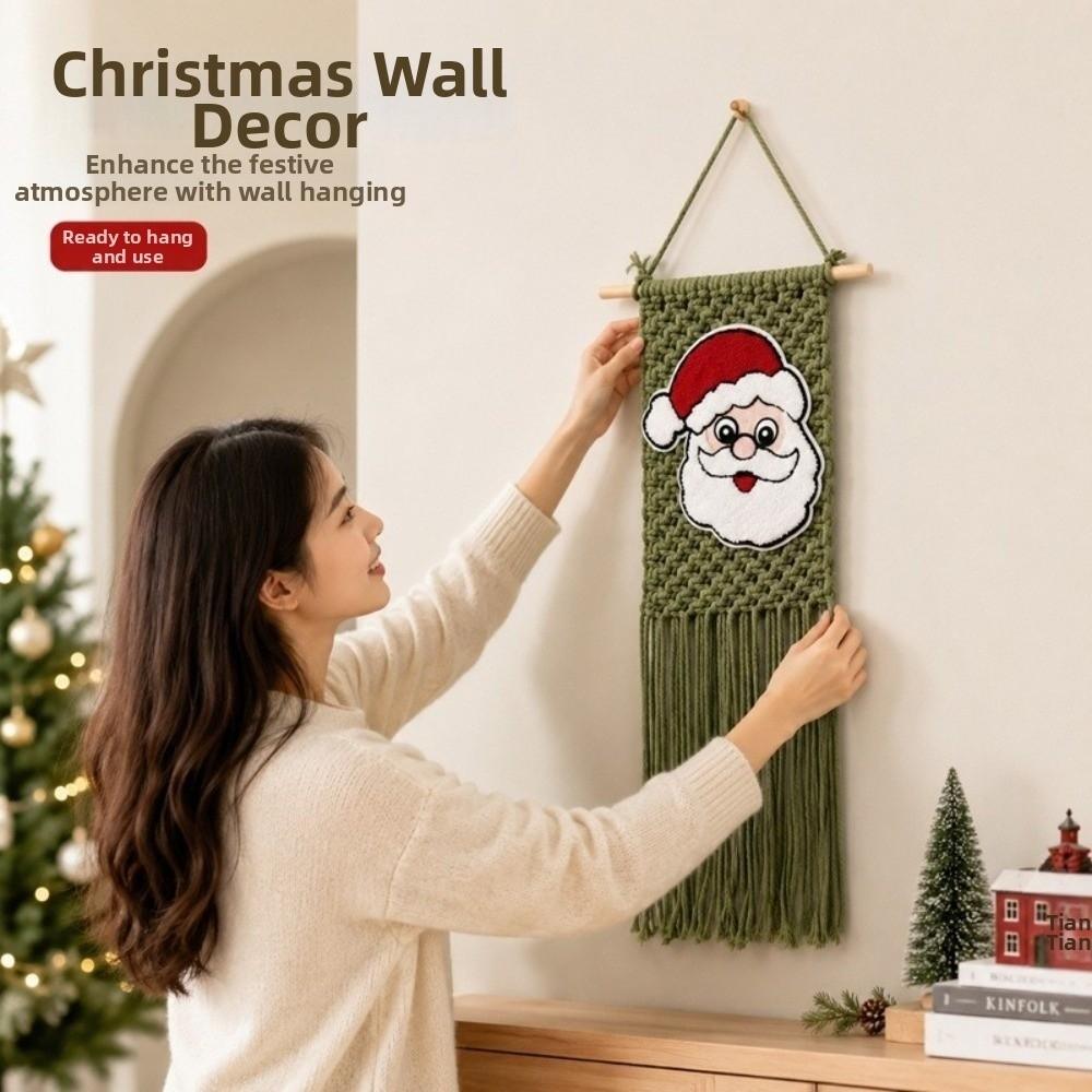 Woven Christmas Wall Tapestry Bohemian Style Holiday Wall Hanging Holiday Home Decor