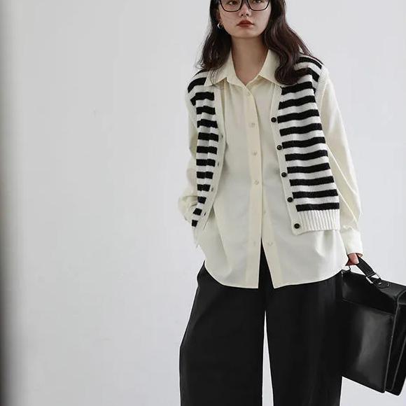 Винтажные женские блузки в стиле Харадзюку, шикарные базовые рубашки с длинными рукавами в корейском стиле и галстуком, свободные Эстетические женские повседневные рубашки в стиле ретро