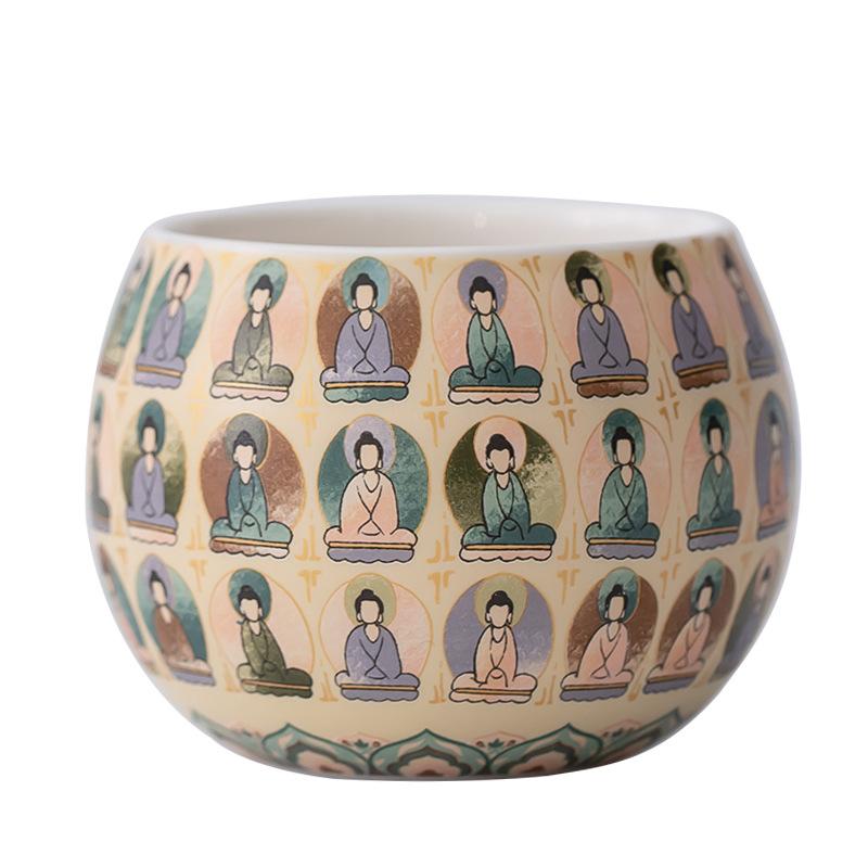 Dunhuang Grottoes Thousand Buddhas Teacup High-end personal special master cup drinking tea single cup Kung Fu tea tasting cup tea cup