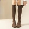 Socks Women's Winter Warm Long Stockings Thick Thermal Cotton Terry Solid Harajuku Breathable Thicken Casual Knee High Socks