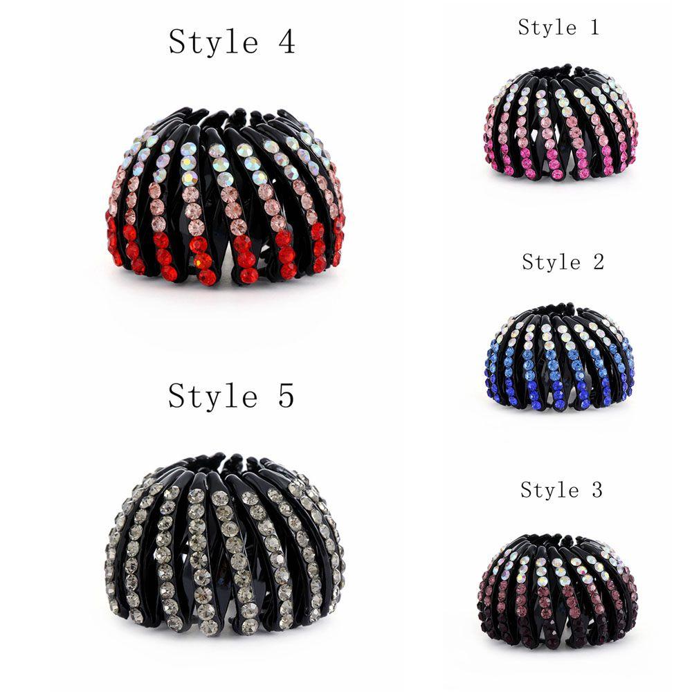 Curler Roller Rhinestone Ponytail Clamps Crystal Hair Bun Maker Bird Nest Hair Claw Hair Fold Wrap