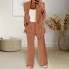 2 Pcs/Set Lady Formal Coat Pants Set Long Sleeves Slim Fit Lapel
