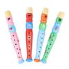 Random Small Wooden Recorders Colorful Piccolo Flute for Kids Learning Rhythm Musical Instrument