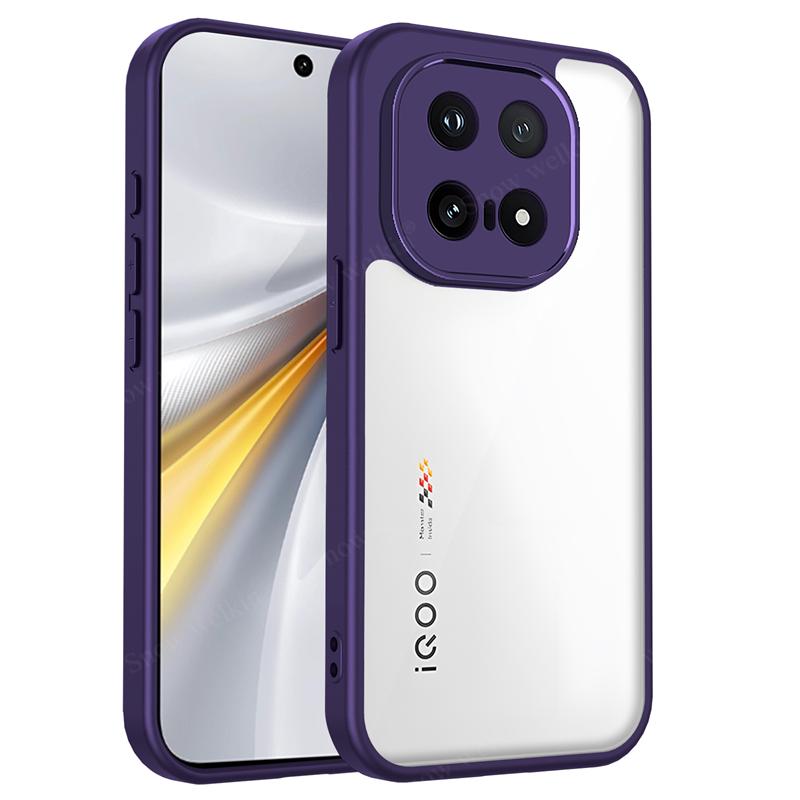 Прозрачный силиконовый чехол для Vivo iQOO 15 13 iqoo15 iqoo13 PC Задняя панель TPU Бампер Ударопрочный Прозрачный Чехол для телефона Крышка