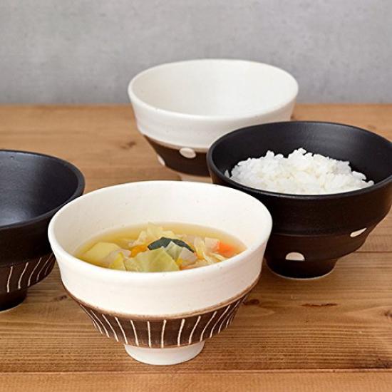 Столовая посуда Восточная чайная чаша в горошек коричневый пояс 17,1 см точки/кайма точки/белый