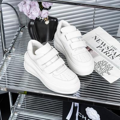 Индивидуализированные кожаные водонепроницаемые туфли на платформе для медсестер, маленькие белые туфли для женщин, новые универсальные повседневные туфли на липучке со смайликом, женщины 2025