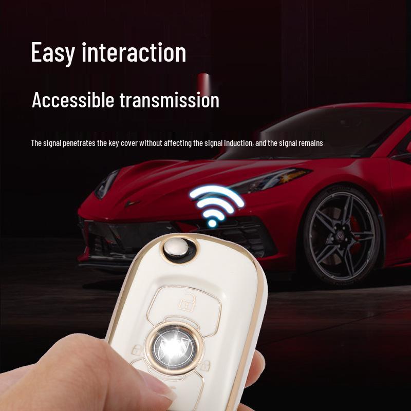 Премиальный чехол для ключей с золотым краем для Buick Verano, GL6, Encore GX, Excelle - Складная сумка для автомобильного ключа