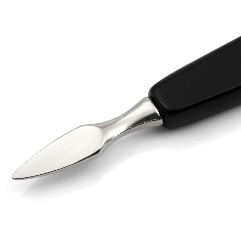 Двойной инструмент Hans Kniebes с толкателем для кутикулы и ножом для ногтей, никелированная сталь и настоящий рог, сделано в Золингене (Германия)