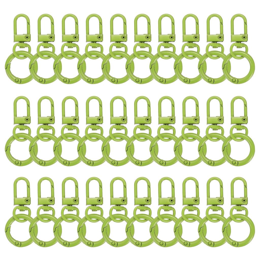 30pcs Lobster Claw Fastener Keychain Swivel Trigger Clips Zinc Alloy Colorful Key Chain Clips Snap Hook Jump Flat Split Ring DIY Craft Jewelry Making