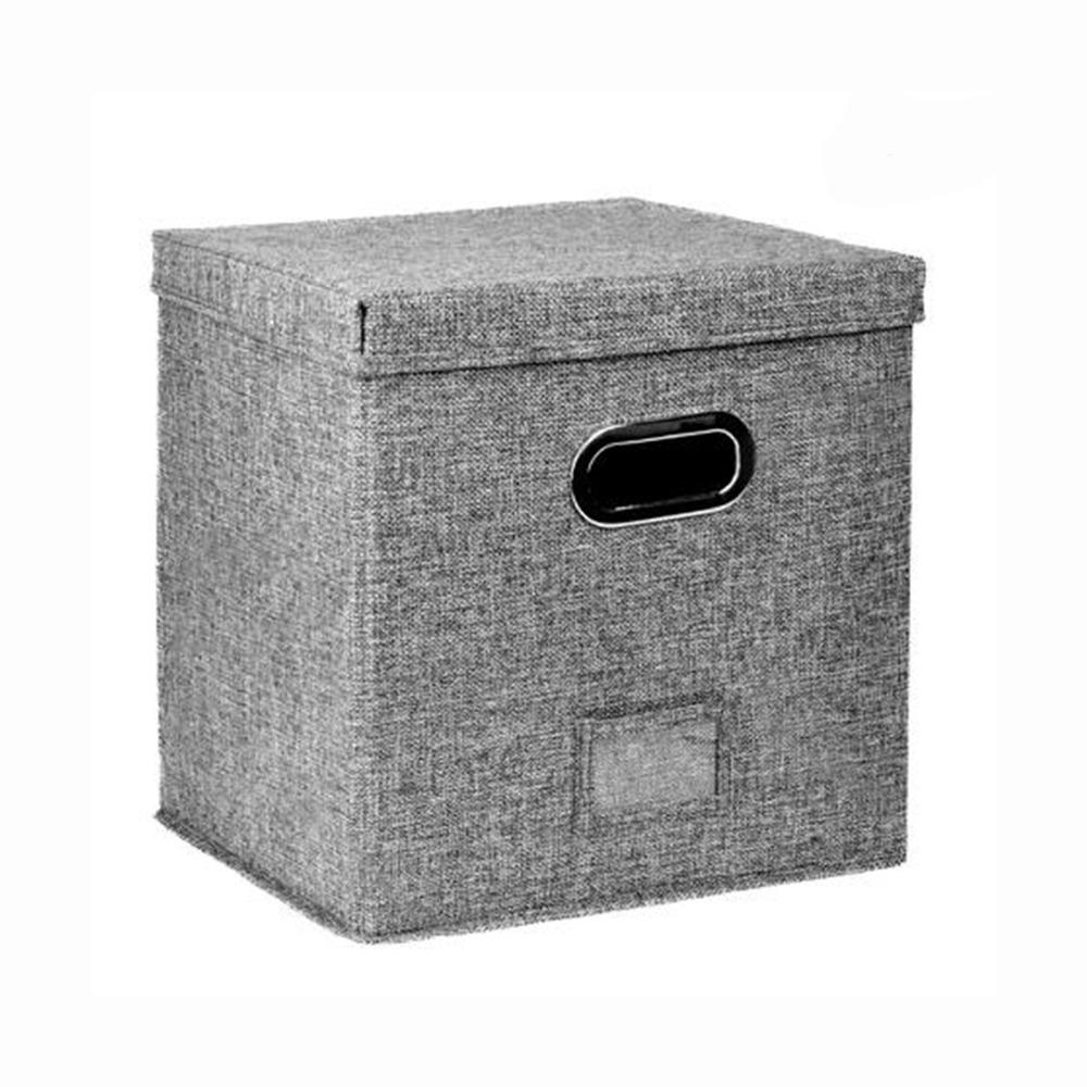 Foldable Vinyl Record Storage Boxes Cotton Linen Fabric Storage Boxes LP Record Organizer  for Home