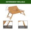 Bed Table Tray for Laptop in Bamboo Wood Tiltable Foldable Height-Adjustable Tray Natural
