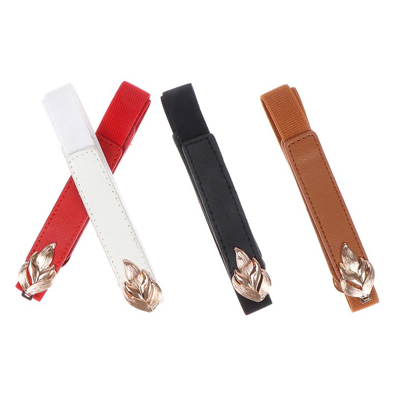 Women Waist Belt Narrow Stretch Dress Belt Thin Buckle Waistband