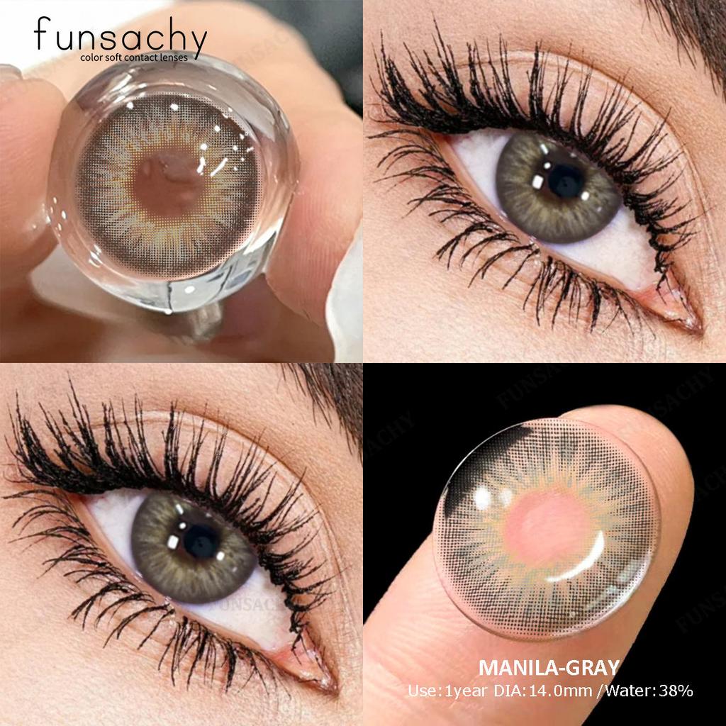 FUNSACHY 2 шт Colorcon 1 пара корейских линз цветные контактные линзы для глаз синие линзы большие зеленые линзы черные линзы на год