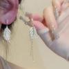 Длинные серьги-подвески из красного стекла с бабочкой для женских свадебных украшений