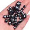 50-100pcs Black Acrylic Letter Beads A-Z Alphabet Beads Cube Spacer Beads For DIY Bracelet Necklace Jewelry Making Accessories