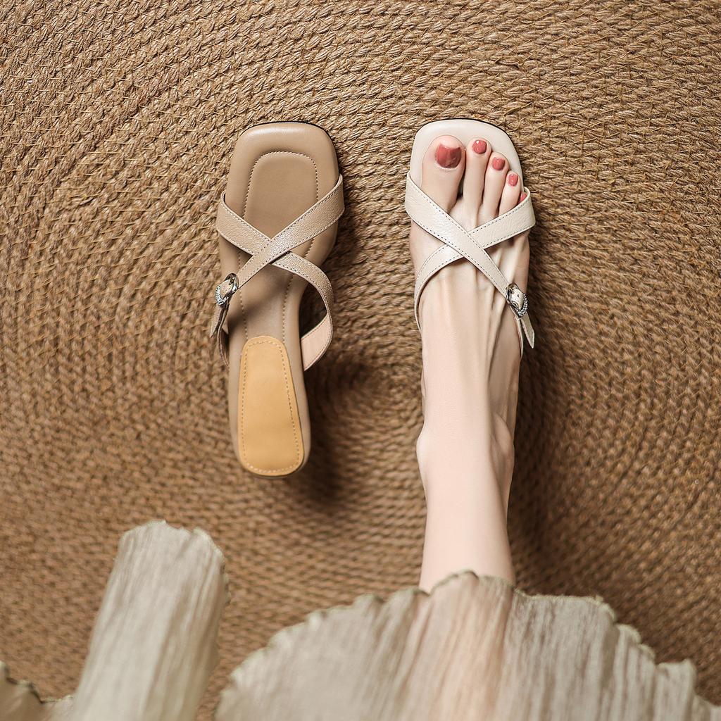 Наступая на дерьмо, босоножки-стилеты с открытым носком, полудраг, женские, летние новые модели 2025 года, с юбками, крутые шлепанцы и верхняя одежда