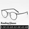 Мужские классические ретро очки с круглой оправой для дальнозоркости, модные унисекс очки для чтения высокой четкости с защитой от синего света +4.0
