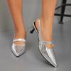 Женская обувь больших размеров с открытой пяткой женские туфли на высоком каблуке модные туфли-лодочки женские с острым носком на тонком каблуке женские сандалии