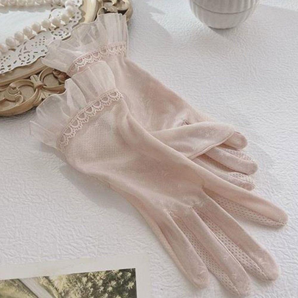 Breathable Touch Screen Gloves Sunscreen Lace Thin Mittens Cycling Driving  Riding Glove  Summer