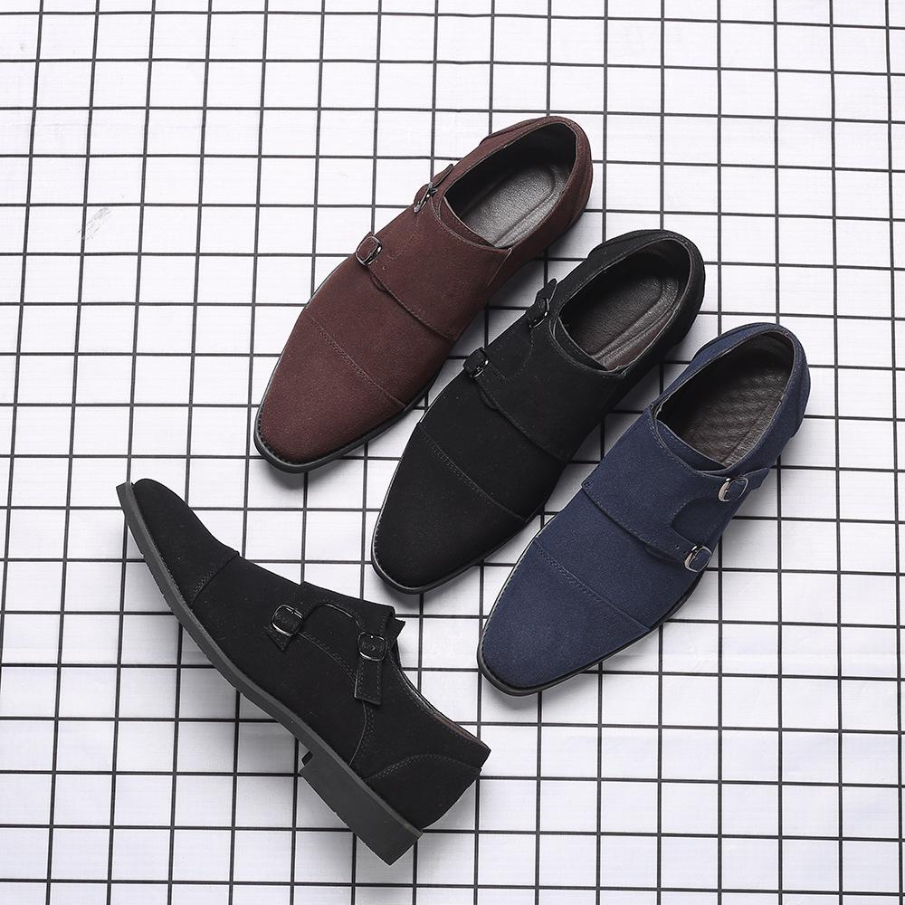 Прямые продажи с фабрики, мужские туфли большого размера, повседневные, модные, из матовой кожи, с антимеховой отделкой, с пряжкой сбоку, мужские туфли