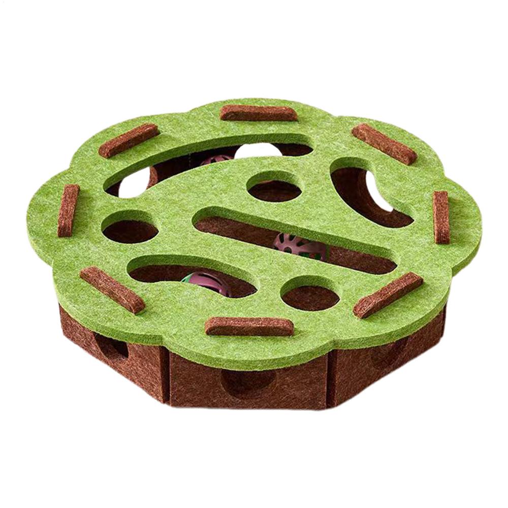 Cat Puzzle Toy Stimulating Cat Toys Puzzle Scratcher Felt Pet Supplies with Bell Kitten Accessories Maze Game for Enrichment