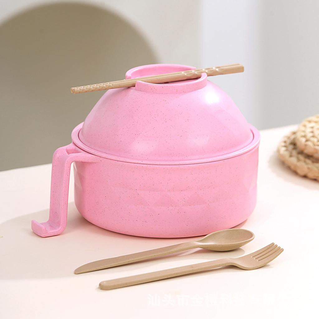 Миска для лапши быстрого приготовления, студенческая миска для рамена с большими волокнами, набор столовых приборов для столовой, набор из шести предметов для супа