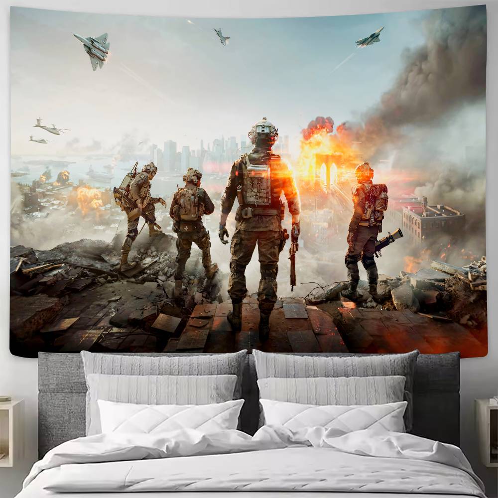 New FPS Gaming Battlefield 6 Cool Tapestry Background Hanging Cloth Bedroom Tapestry Room Decor Aesthetic Tapestry Wall Hanging