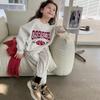 Комплект детской одежды Осень Вышитая буква Спортивная толстовка+модные спортивные штаны Комплект из 2 предметов для детской одежды