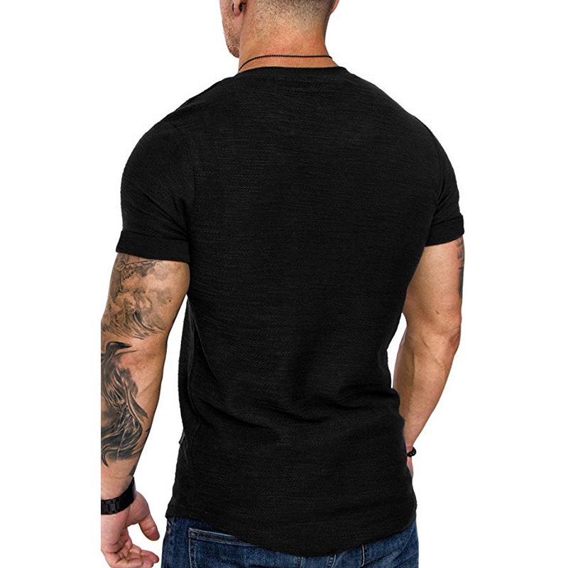 Men's Summer Solid Crew Neck Top Fashion Casual Short Sleeve T-Shirt